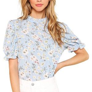Floral Puff Sleeve Blouse